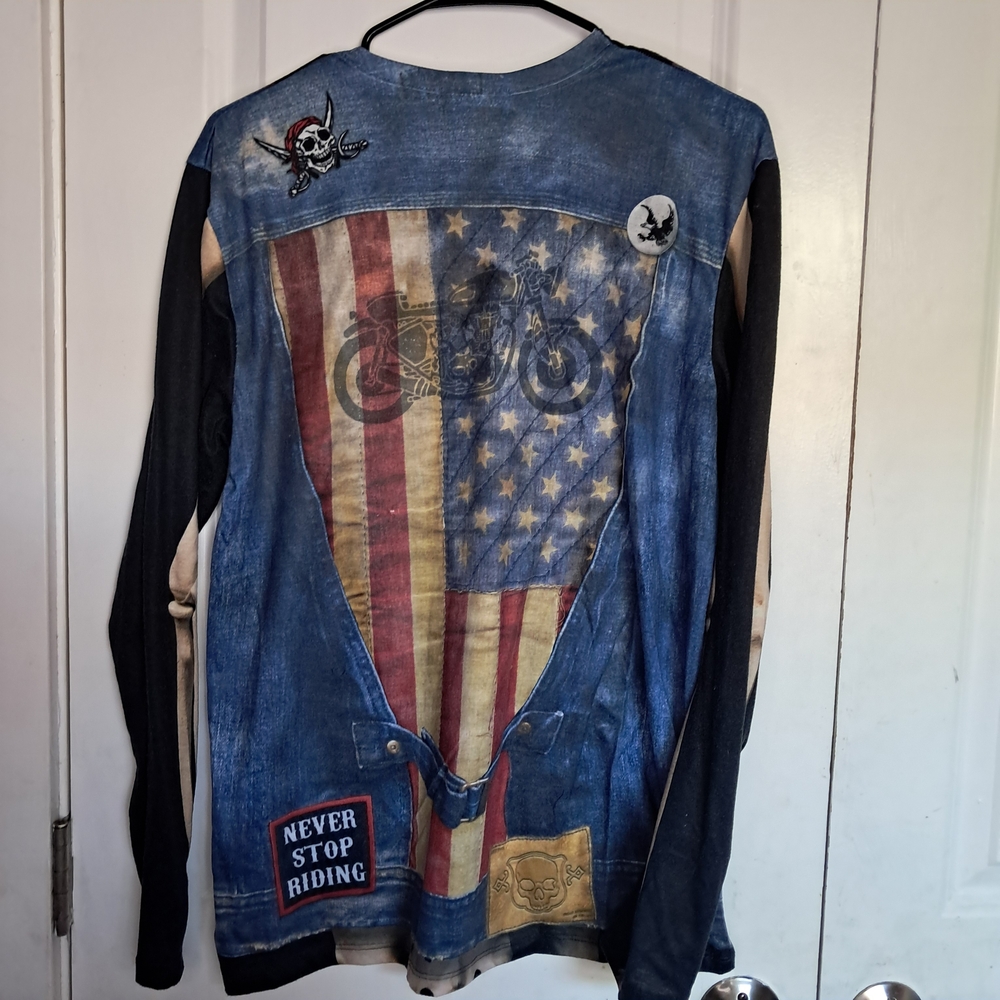 Faux Real. Skeleton Ride Hard Shirt. - Picture 5 of 8